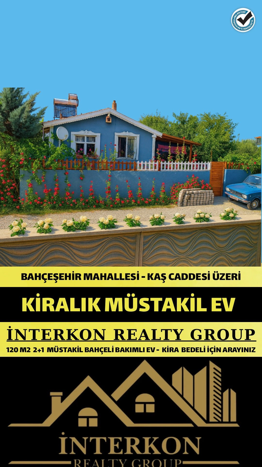 KONYA MERAM BAHÇEŞEHİR MAHALLESİ KAŞ CADDESİ ÜZERİ 2+1 KİRALIK DAİRE!